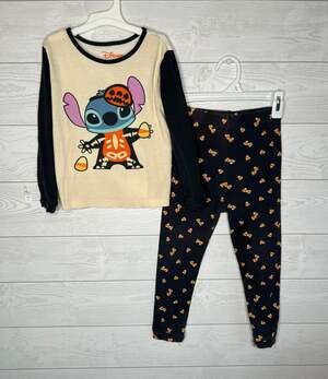 Disney Stitch Halloween Long sleeve Pajama Set Girls Size 6